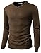 H2H Mens Casual Slim Fit Pullover Long Sleeve Solid V-neck Sweater