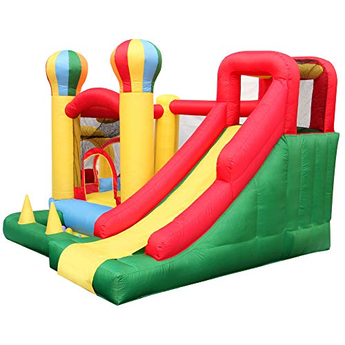 RETRO JUMP Inflatable Bounce House Slide Jumping Climbing Balloon 6 in 1 Playhouse with Blower