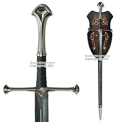 46" Two Handed Medieval Knights Long Strider Sword W/ Engraved Blade & Plaq L.. 25 41IprqyK 0L