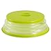 Ouchan Collapsible Microwave Plate Cover Green Colander Strainer for Fruit Vegetables,BAP Free and Non-toxic