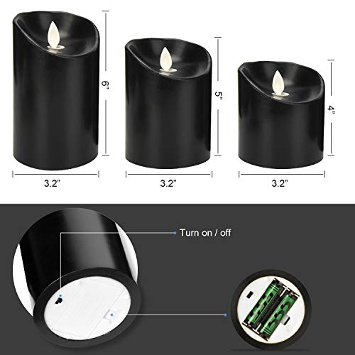 AKU TONPA Pine Bark Effect Flameless Candles Battery Operated Pillar