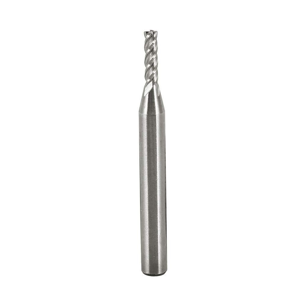 TOPINCN HSS High Speed Steel End Mill, 4 Flute, 1/8 Inch Diameter, 1/4 Inch Straight Shank, CNC Milling Machine Bit