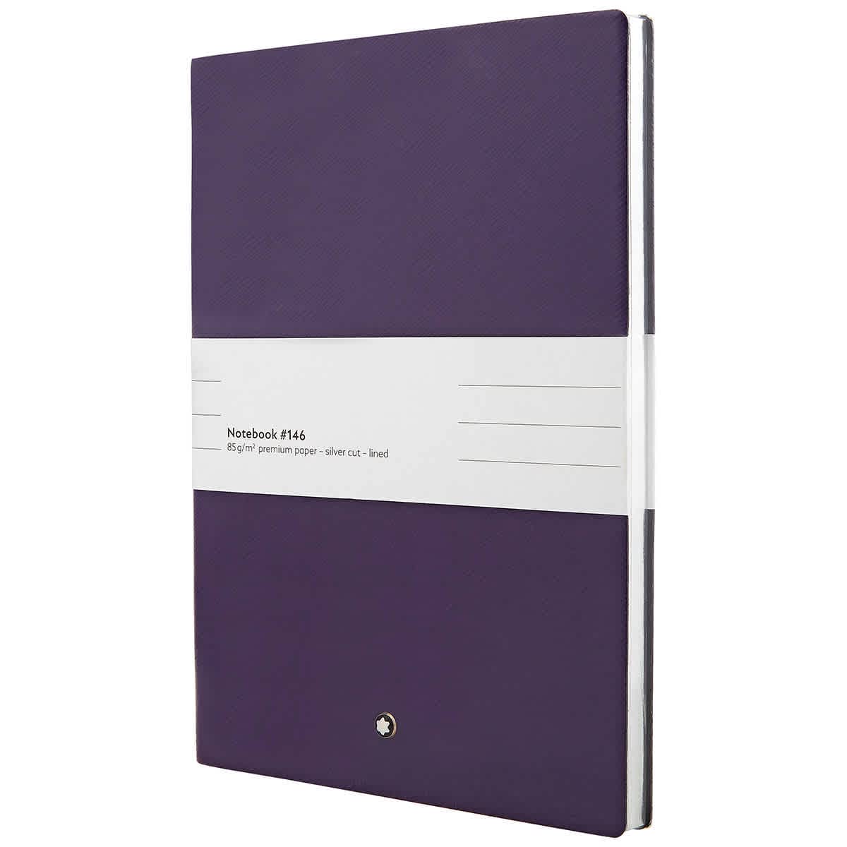Montblanc Notebook 116515 Fine Stationery #146 Purple – Elegant Soft Cover Journal – Lined Notebook with Leather Binding – A5