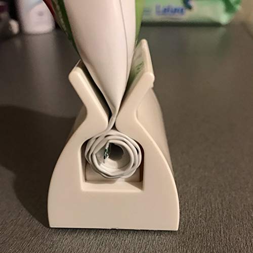 RAYNAG 2 Pack Bathroom Rolling Tube Toothpaste Squeezer Dispenser, Tubes Roller Toothpaste Holder Stand, Save Counter/Cabinet Space, White - Thumbnail 4