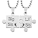 Haluoo_Jewelry Stainless Steel Puzzle Pendant Necklace,Haluoo Creative Engraved Lil Sis Big Sis Pendant Necklace 2 Pcs for Sisters Silver Fashion Ball Chain Necklace Best Gifts for Daughters (Silver)thumb 1