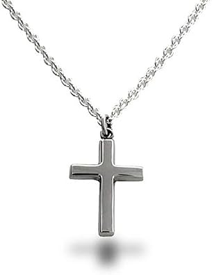 Sterling Silver Cross Necklace, 18 