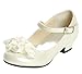 Mary Jane Shoes with Pretty Satin Rolled Rosettes Patent Leather