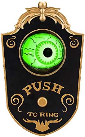 NBSXR Animated Eyeball Halloween Doorbell Decorations for Door, with Spooky Sounds Lightup and Talking, for Haunted House Halloween Party Prop Decoration