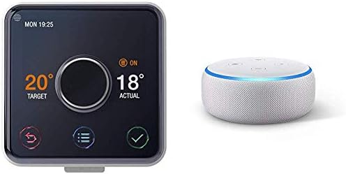 Hive Active Heating and Hot Water Thermostat without Professional Installation + All-new Echo Dot (3rd Gen) - Sandstone Fabric