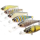 wLure 6 Lures per Pack Jerkbait Fishing Lures Lifelike 3 1/3 inch 1/4 oz HM515KB (HM515KB, with Tackle Box)