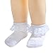 EPEIUS Baby-Girls Eyelet Frilly Lace Socks Infant Girl Princess Ankle Socks White Pink (Pack of 2) 6-12 Months
