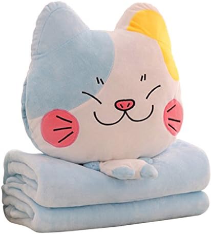 FeelMeStyle Adults Kids Multifunctional Throw Pillow & Hand Warmer & Blanket Cute Bear Pillow