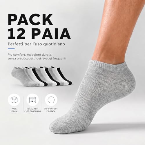 PS PROUTHS 12 Pairs Short Socks Men Women Cotton Breathable Almost Invisible Socks Summer Unisex Soft and Comfortable Non-slip Fit Durable for Daily Use