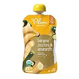 Plum Organics Stage 2, Organic Baby Food, Banana, Zucchini and Amaranth, 3.5 Ounce Pouch (Pack of 12)