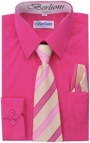 Paragon StoresBoy's Dress Shirt, Necktie, and Hanky Set - Fuchsia, Size 12