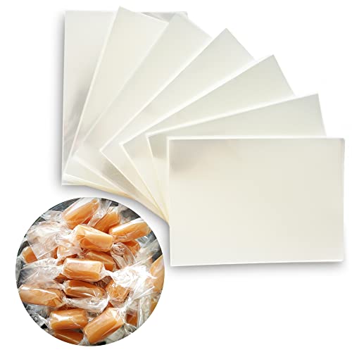 FIESTA WRAPS Clear Candy Wrappers for Caramels (600 Pcs 2.5 x 3.5 inches) - Natural Clear Cellophane Wrapper - Candy Wrapping Paper for Caramel, Chocolate, Nougat, and Lollipops