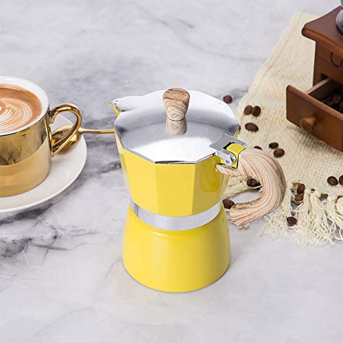NARCE Stovetop Espresso Maker Moka Pot 3 Cup 5oz Yellow Cuban