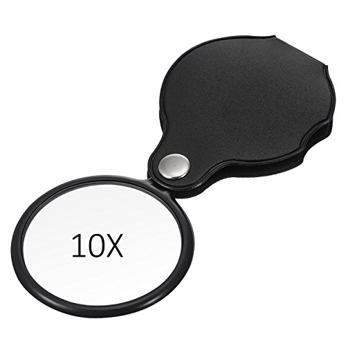 image for Hestya 10X Mini Magnifying Glass Folding Pocket Magnifier Bigeye Glass