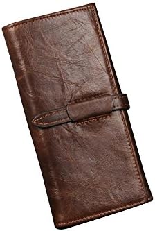 Horiya Vintage Genuine Leather Multi-Card Long Bifold Wallet for Men Women(Coffee color)