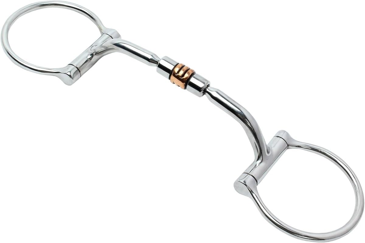 Huxlay Bros D Ring Comfort Snaffle with Copper Rollers, 5.0"