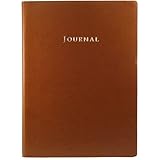 Eccolo Tan Writing Journal, 256 Lined Page Notebook, Flexible Faux Leather Cover