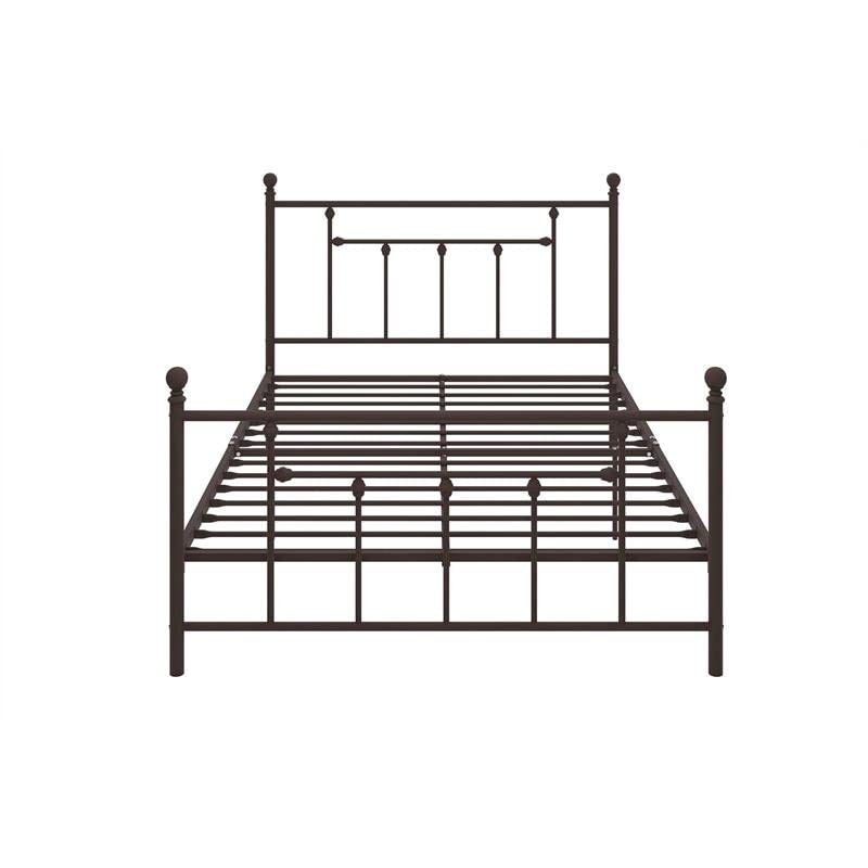 DHP Manila Metal Bed with Round Finial Post Headboard and Footboard