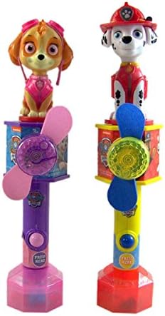 Paw Patrol Marshall and Skye Toy Fans With Candy, Pack of 2