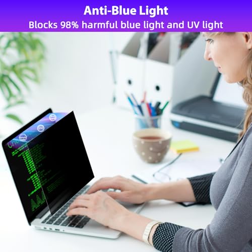 STARY Laptop Privacy Screen 14 Inch Removable, 16:10 Aspect Ratio Anti Spy Blue Light Glare Laptop Privacy Shield for Dell/Hp/Acer/Lenovo/ThinkPad/Samsung/Asus/Sony