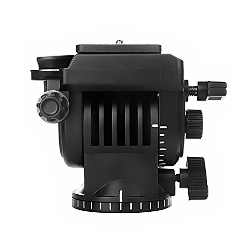 pangshi Video Camera Tripod Fluid Drag Pan Head with 1/4 Screw Quick Release Plate, Max. Load up to 4kg/8.8lbs, for Nikon Canon Sony DSLR SLR Camera Camcorder Shooting Filming