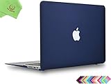 MacBook Air 13 inch Case, UESWILL Smooth Soft-Touch Matte Hard Shell Case Cover for 2008-2017 MacBook Air 13 inch (Model A1466 / A1369) + Microfibre Cleaning Cloth, Navy Blue