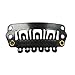 Leegoal Black Snap Clips 50pcs U-shape Metal Clips for Hair Extensions DIY