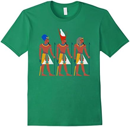 Three Egyptian Pharaohs Design T-Shirt - Male Medium - Kelly Green