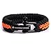 The Friendly Swede Paracord Bracelet with Microcord and D-Shackle - Adjustable Size (Orange Medium)
