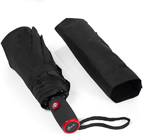 IHOR Best Small Automatic Open & Close Wind-Resistant Portable Compact Windproof Black Travel Umbrella Easy Touch & Strong, Totes Micro Mini Male & Female