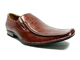 Delli Aldo Men's 19220-Brown Plain Casual Square Toe Loafers, Brown, 10