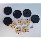 Duplex 443BF AM/FM270P+270P/20P+20P 2.1mm Hole Shaft Radio Variable Capacitor Knob Screw (443BF Variable Capacitor 5pcs + Knob 5pcs + Screw 5pcs)