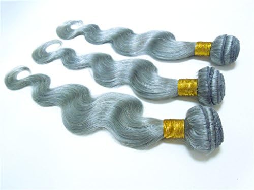 HairPR Hair 100% Cambodian Human Virgin Hair extension 3 Bundles 10"-28" Body Wave Silver Color