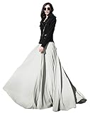Urban CoCo Women's Summer Chiffon Mopping Floor Length Big Hem Solid Beach Maxi Skirt