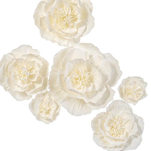 Ling's moment 3D Flowers, Large White Paper Flower, Handcrafted Flowers