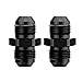 EVIL ENERGY 8AN Male to Male Flare Coupler Union Straight Fuel Hose Adapter Fitting Black 2PCS