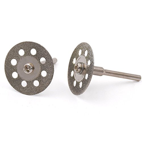 Lukcase 10 pcs Diamond Cutting Wheel Cut Off Discs Coated Rotary Tools W/ Mandrel 25mm for Dremel …