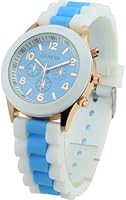 Women's Geneva Silicone Band Jelly Gel Quartz Wrist Watch Light Bule