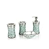 nu steel Sea Foam Collection Bathroom Accessories, 4 Bath Set Including Soap Dish, Lotion Dispenser, Tumbler Mug…