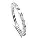 Oxford Diamond Co Silver Baguette Cubic Zirconia Eternity Style Band .925 Sterling Silver Ring Sizes 4-12