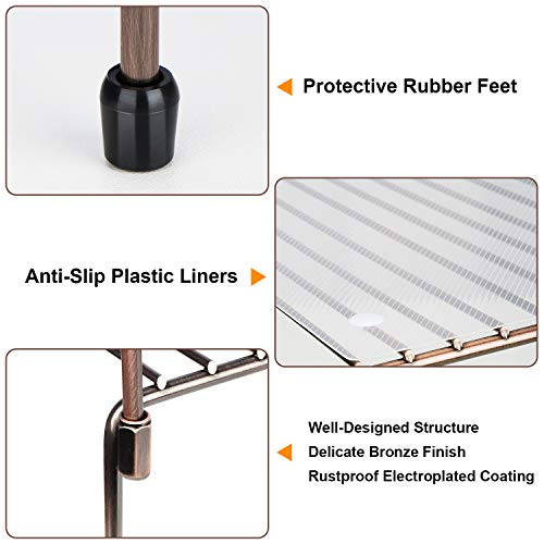 WOSOVO Expandable Stackable Cabinet Shelf Kitchen Counter Rack Organizer Multipurpose Pantry Bedroom Bathroom Storage Racks, 2 Pack