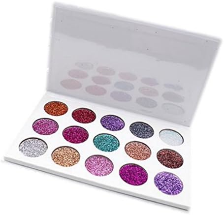 Glitter Eye Shadow Palette by Glitterize | 15 High Pigment Metallic Shimmer Colors | Mineral Cosmetic Makeup Eyeshadow | Unicorn Mermaid Make-up