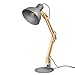 Tomons Swing Arm Desk Lamp, Wood LED Table Lamp, Reading Lights for Office, College Dorm, Living Room, Bedroom, Study, Bedside Nightstand Adjustable Lamp with 4W LED Bulb - Gray