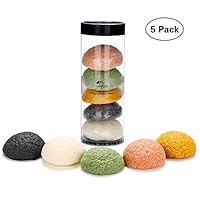 Miss Gorgeous Konjac Sponge Set - Facial Sponges for Face Exfoliating and Deep Pore Cleansing -Hypoallergenic (5 Pack)