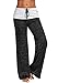 chimikeey Women Foldover Heather Wide Leg Pants Loose Yoga Legging