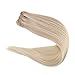 Full Shine 18 Inch Weft Hair Extensions Human Hair Ash Blonde Hair Extensions Sew In Extensions For Women Blonde Straight Human Hair Bundles Silky Hair 105G 18 Inch